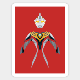 Ultraman Justice Crusher Mode (Low Poly Style) Magnet